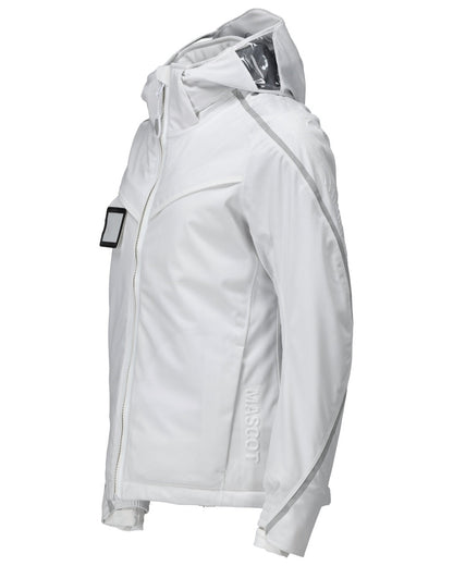 White Coloured Mascot Workwear Womens Customized Waterproof Winter Jacket on white background 