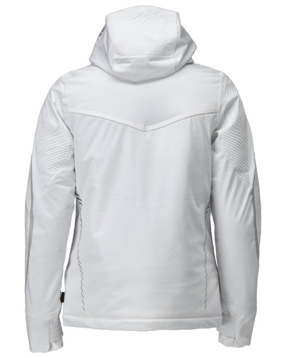 White Coloured Mascot Workwear Womens Customized Waterproof Winter Jacket on white background 
