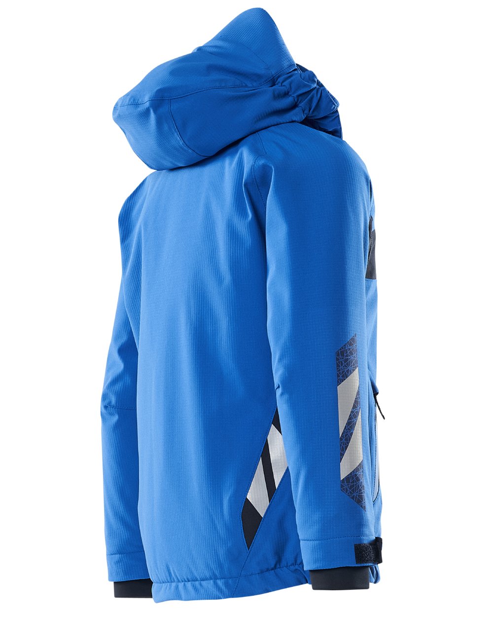 Azure Blue Dark Navy coloured Mascot Workwear Accelerate Childrens Winter Jacket on white background 