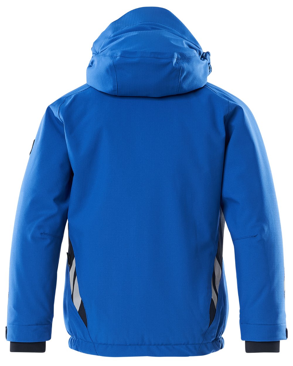 Azure Blue Dark Navy coloured Mascot Workwear Accelerate Childrens Winter Jacket on white background 