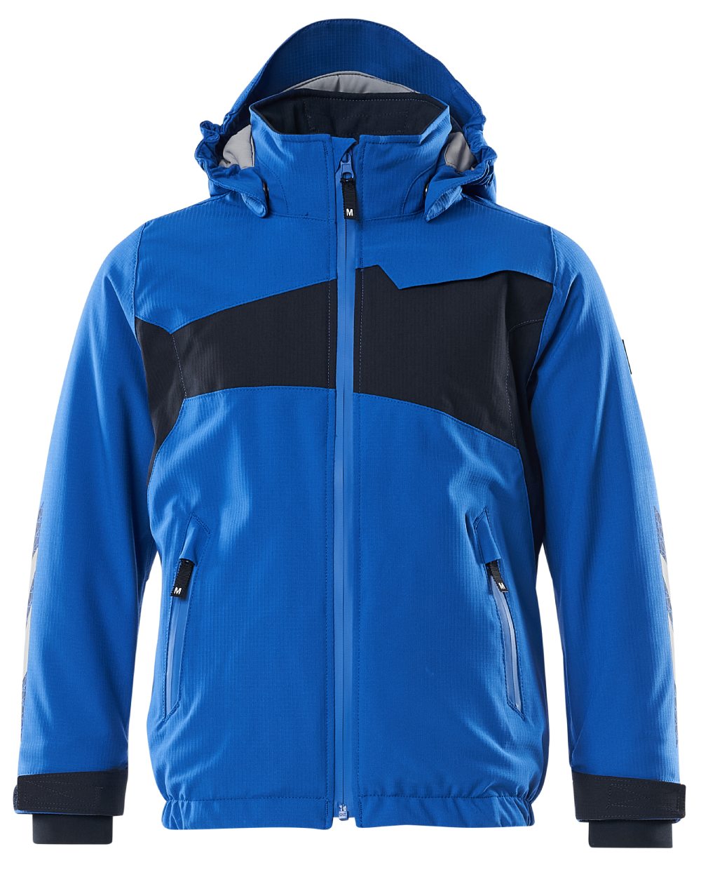 Azure Blue Dark Navy coloured Mascot Workwear Accelerate Childrens Winter Jacket on white background