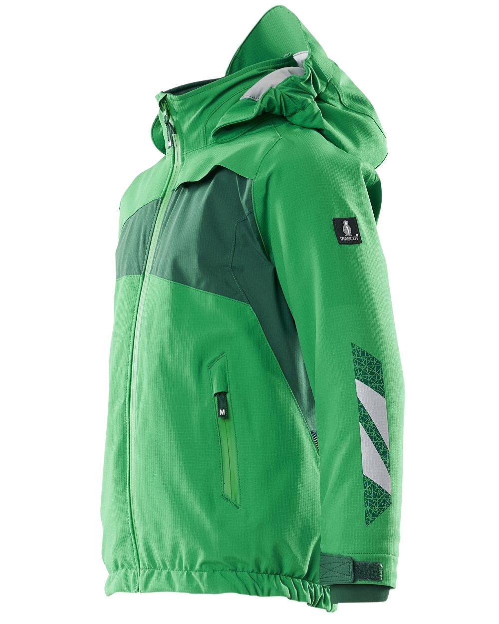 Grass Green coloured Mascot Workwear Accelerate Childrens Winter Jacket on white background 