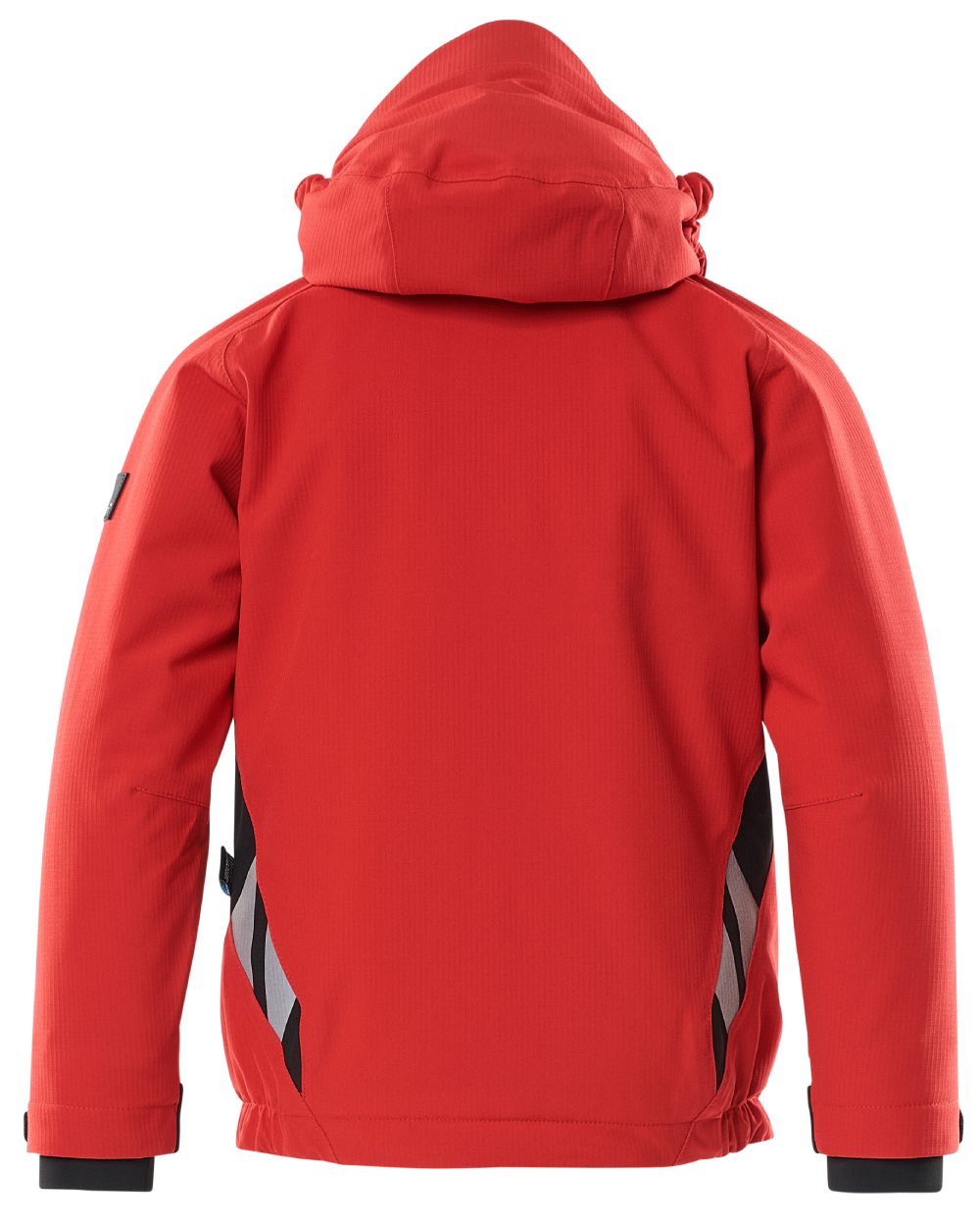 Traffic Red Black coloured Mascot Workwear Accelerate Childrens Winter Jacket on white background 