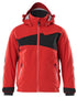 Traffic Red Black coloured Mascot Workwear Accelerate Childrens Winter Jacket on white background 