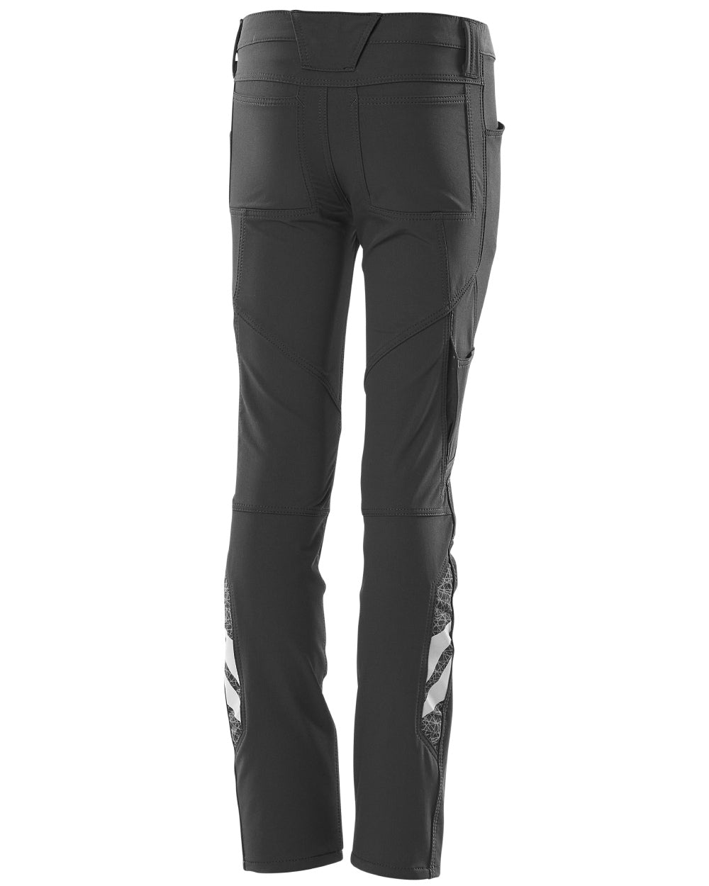 Black coloured Mascot Workwear Childrens Accelerate Pants on white background 