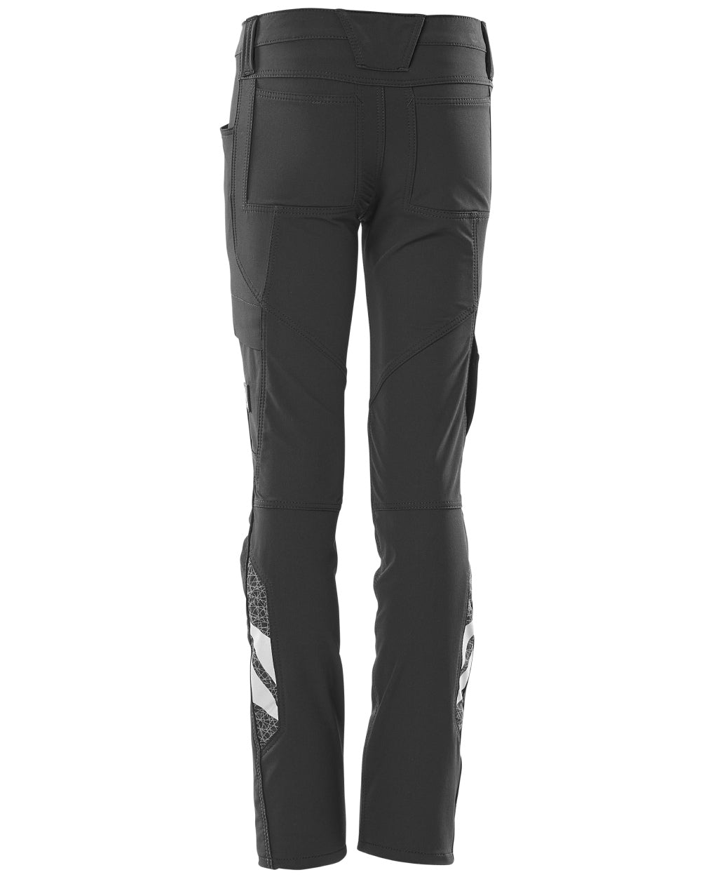 Black coloured Mascot Workwear Childrens Accelerate Pants on white background 