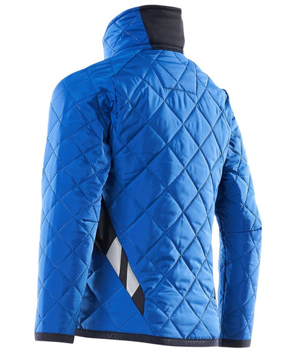 Azure Blue Dark Navy coloured Mascot Workwear Childrens Accelerate Water Repellent Jacket on white background 