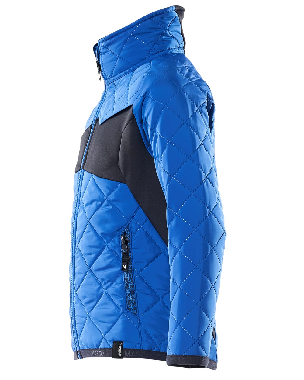 Azure Blue Dark Navy coloured Mascot Workwear Childrens Accelerate Water Repellent Jacket on white background 