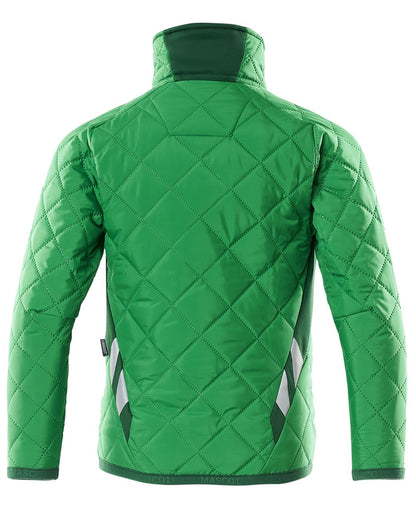 Grass Green coloured Mascot Workwear Childrens Accelerate Water Repellent Jacket on white background 