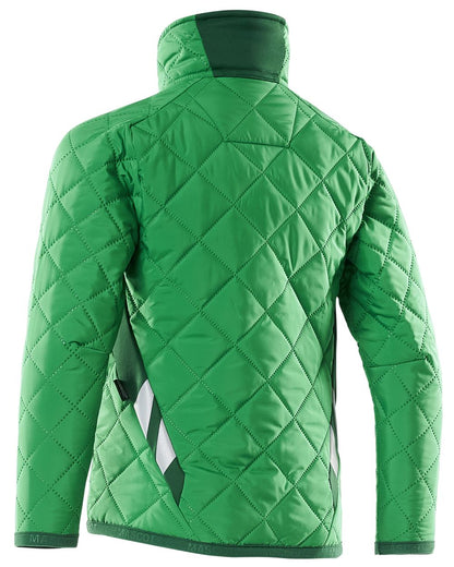 Grass Green coloured Mascot Workwear Childrens Accelerate Water Repellent Jacket on white background 