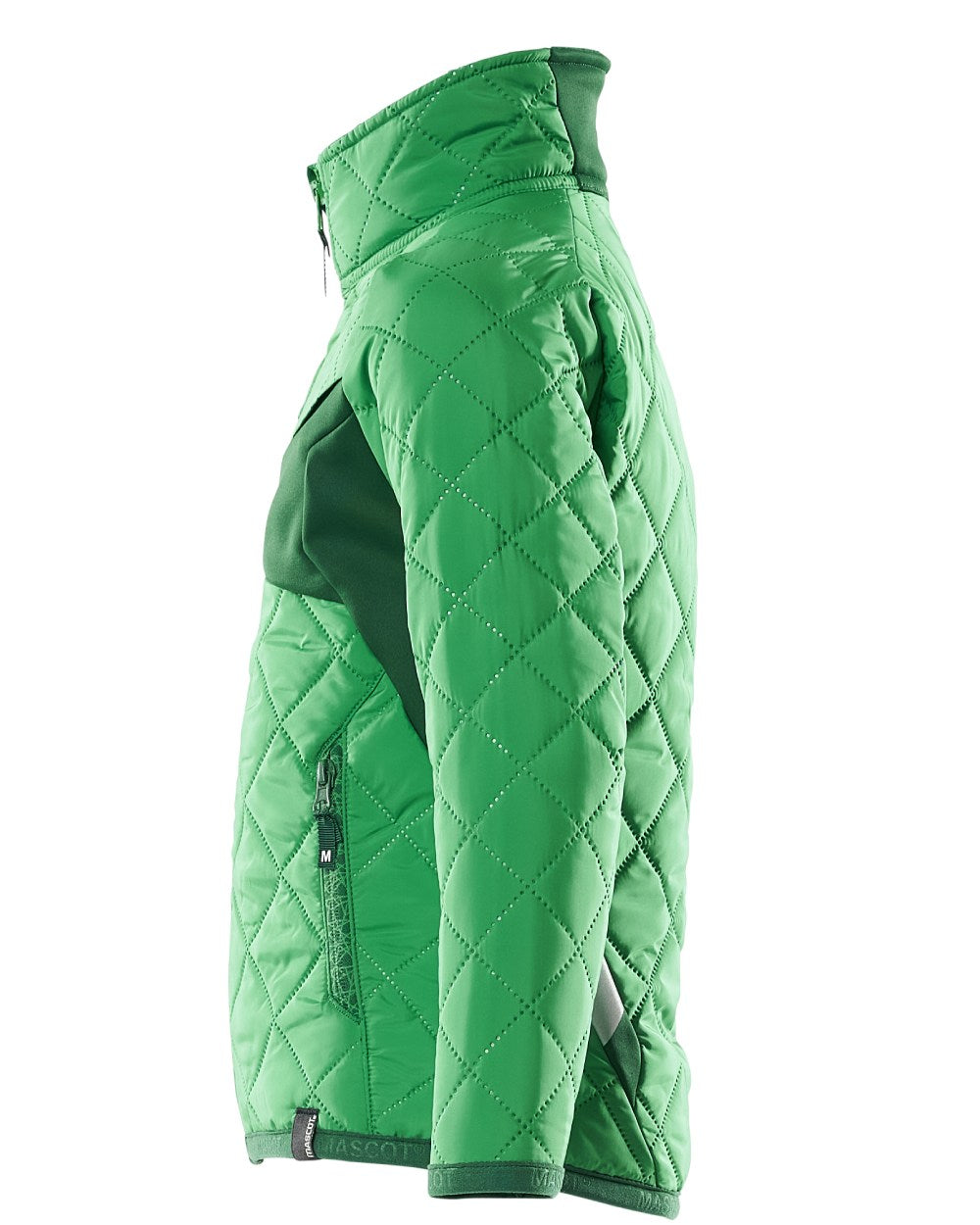Grass Green coloured Mascot Workwear Childrens Accelerate Water Repellent Jacket on white background 