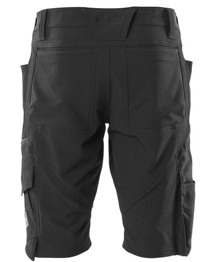 Black coloured Mascot Workwear Mens Accelerate Shorts on white background 