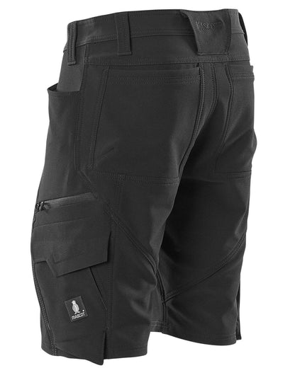 Black coloured Mascot Workwear Mens Accelerate Shorts on white background 
