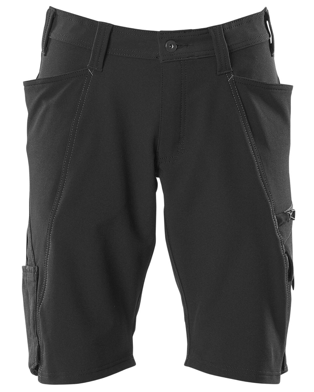 Black coloured Mascot Workwear Mens Accelerate Shorts on white background