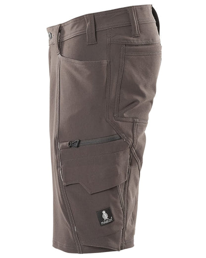 Dark Anthracite coloured Mascot Workwear Mens Accelerate Shorts on white background 