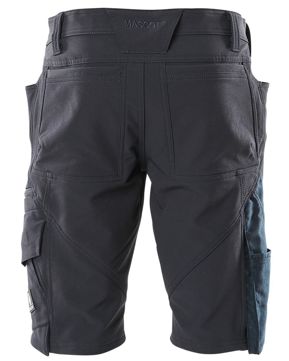 Dark Navy coloured Mascot Workwear Mens Accelerate Shorts on white background 
