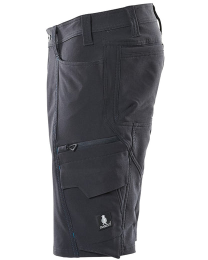 Dark Navy coloured Mascot Workwear Mens Accelerate Shorts on white background 