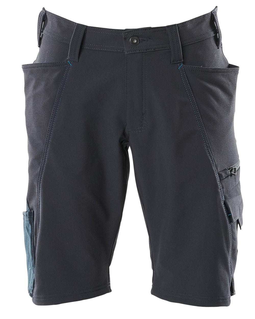 Dark Navy coloured Mascot Workwear Mens Accelerate Shorts on white background 
