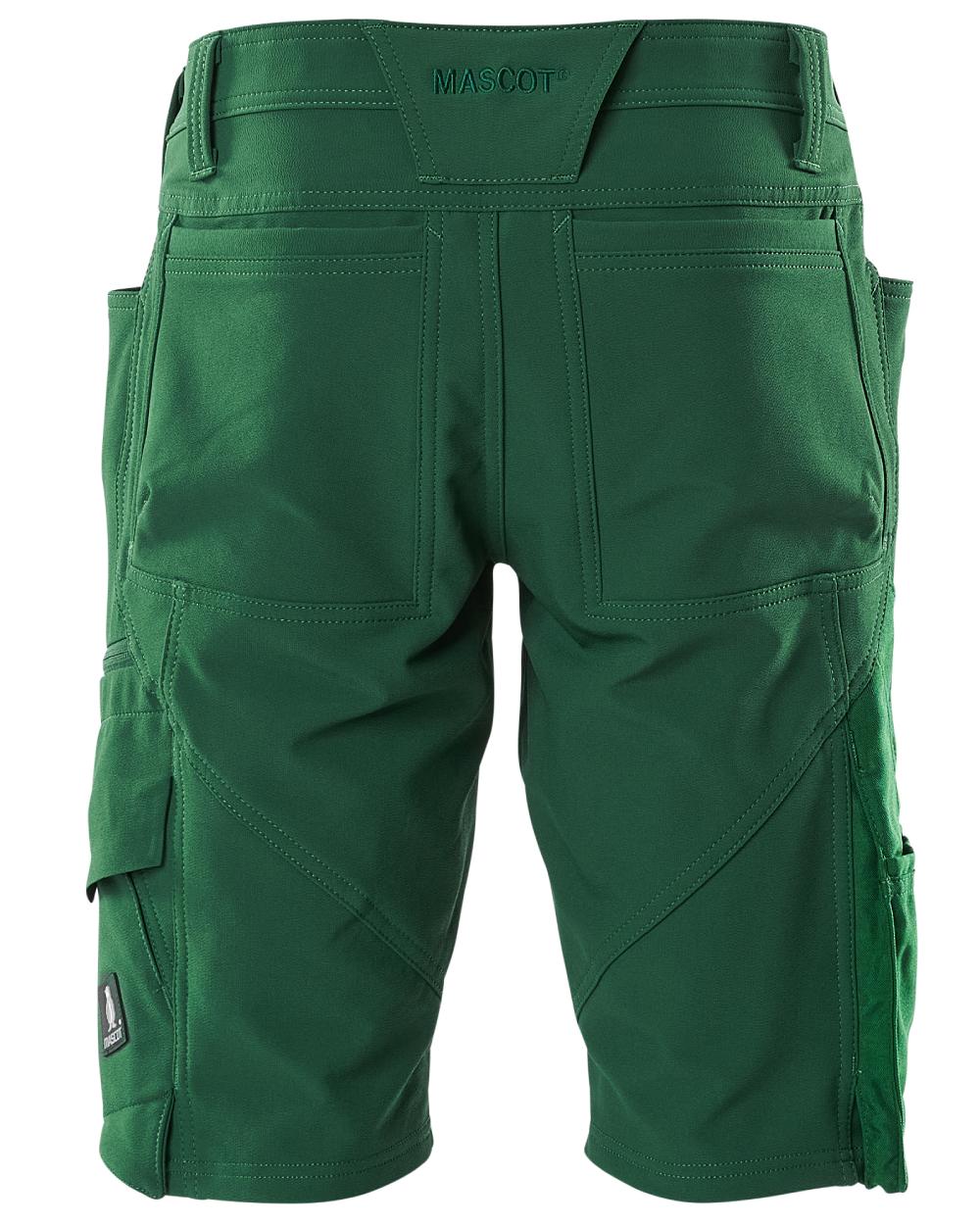Green coloured Mascot Workwear Mens Accelerate Shorts on white background 