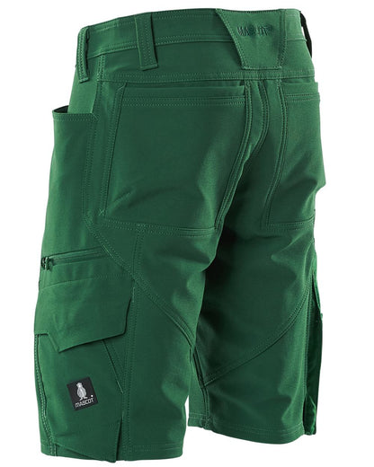 Green coloured Mascot Workwear Mens Accelerate Shorts on white background 