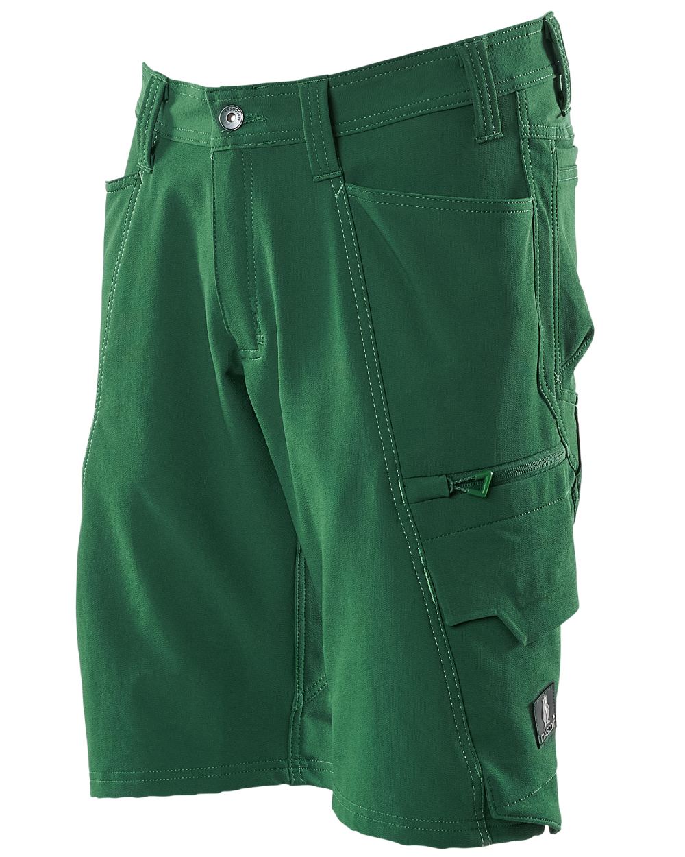 Green coloured Mascot Workwear Mens Accelerate Shorts on white background 