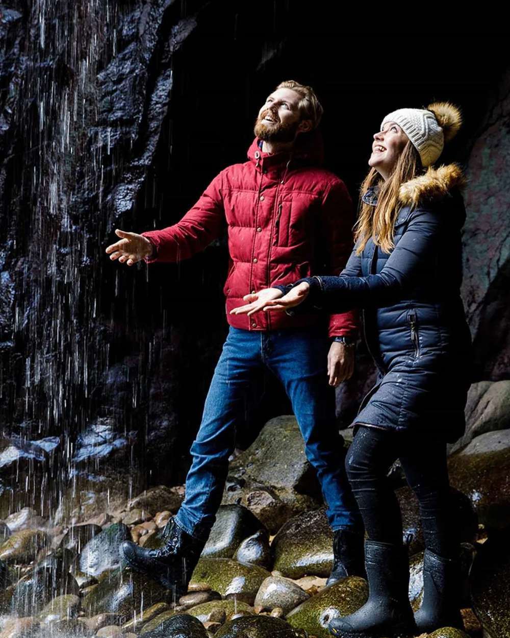 Black Jersey Heather Coloured Muck Boots Arctic Ice Mid Wellingtons on outdoor background 