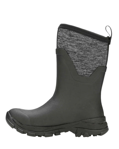 Black Jersey Heather Coloured Muck Boots Arctic Ice Mid Wellingtons on white background 