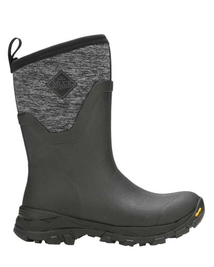 Black Jersey Heather Coloured Muck Boots Arctic Ice Mid Wellingtons on white background 