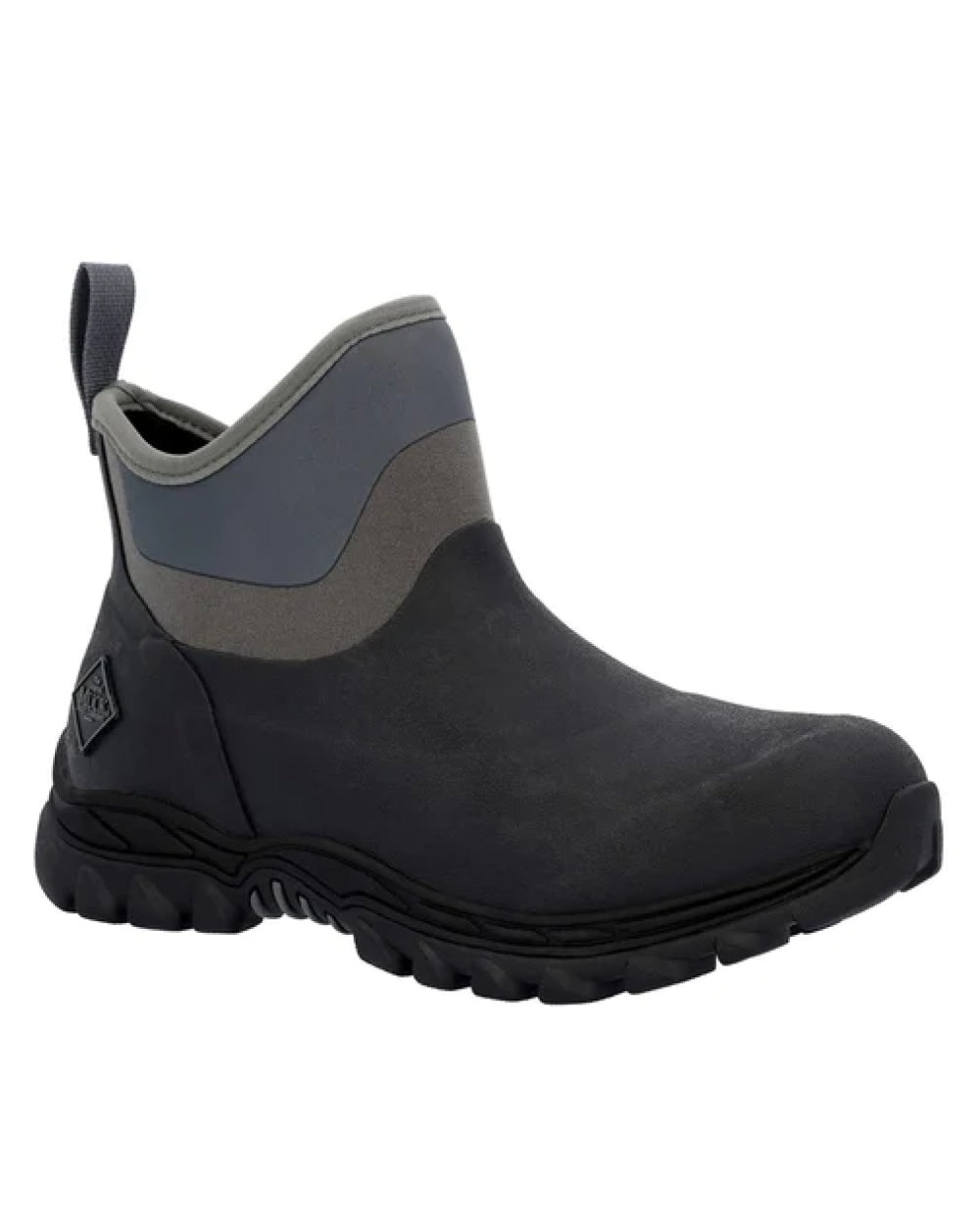 Black Coloured Muck Boots Womens Arctic Sport II Ankle Boots On A White Background 