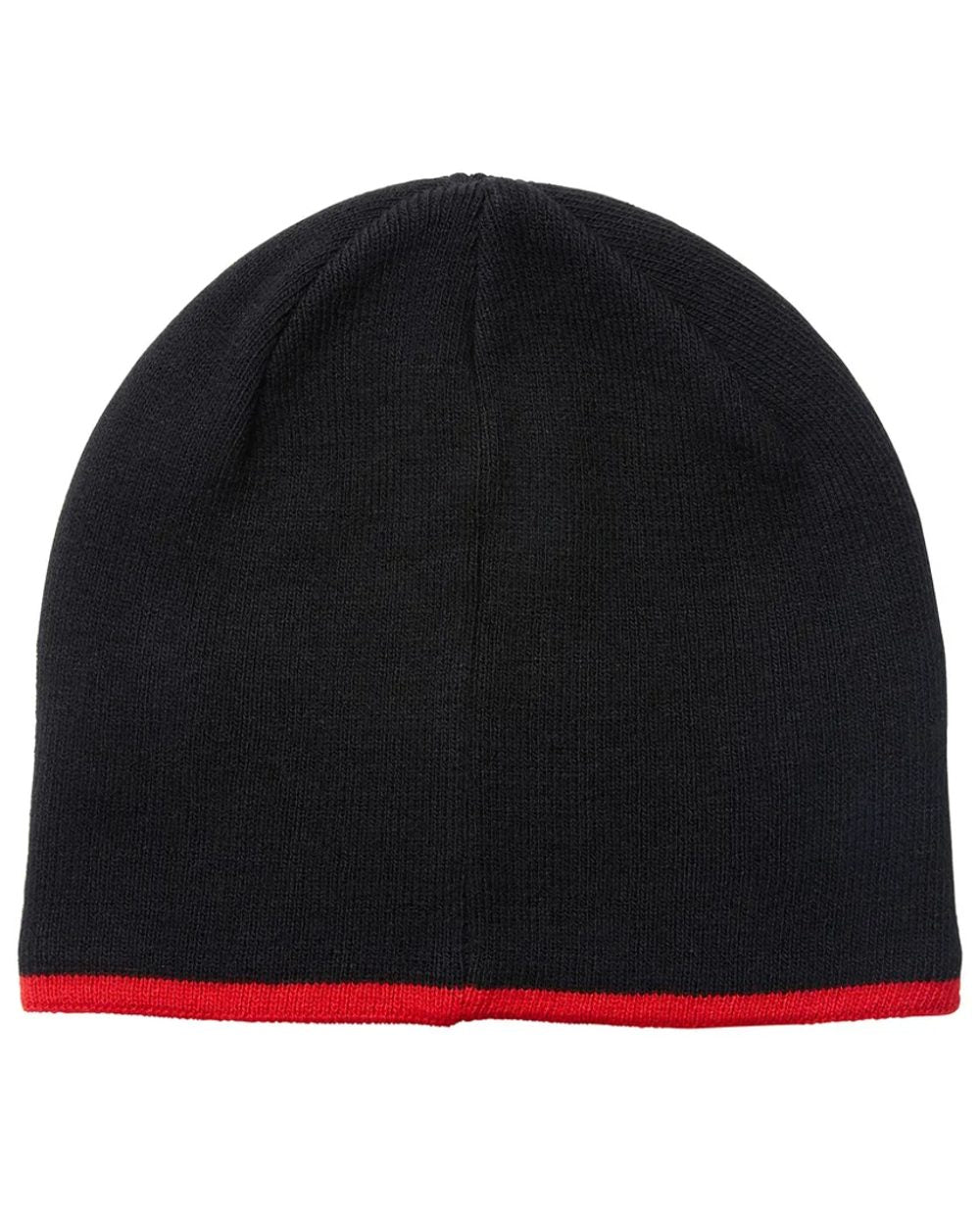 Black coloured Musto Knitted Beanie on white background 
