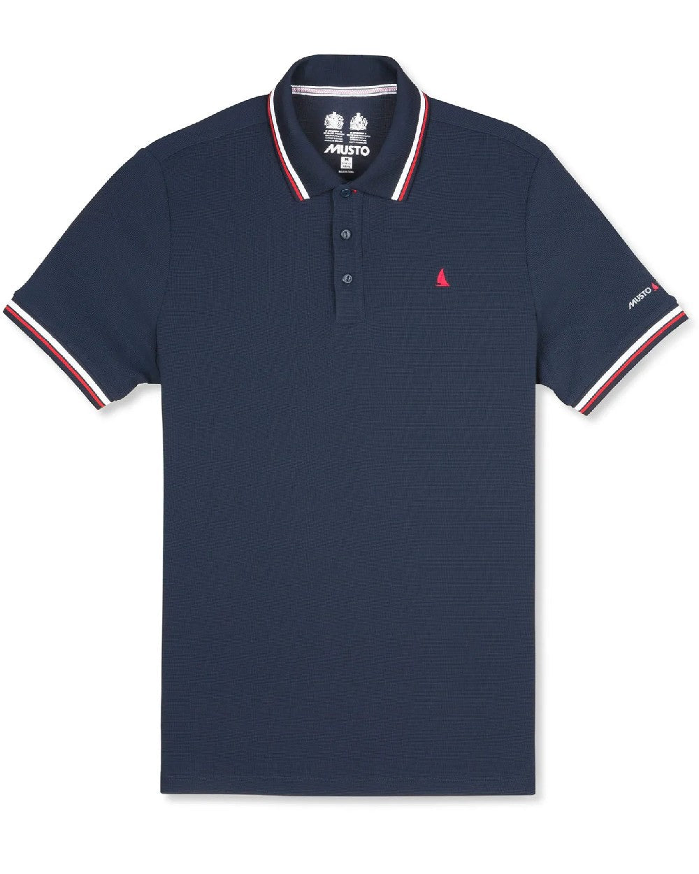 True Navy coloured Musto Mens Evolution Pro Lite Short Sleeved Polo on White background 