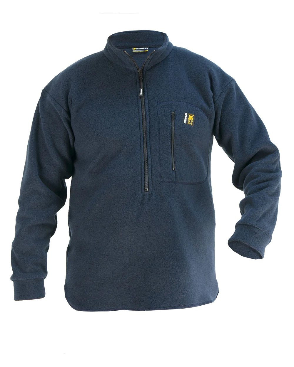 Navy Coloured Swazi Bush Shirt On A White Background 