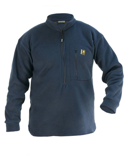 Navy Coloured Swazi Bush Shirt On A White Background 