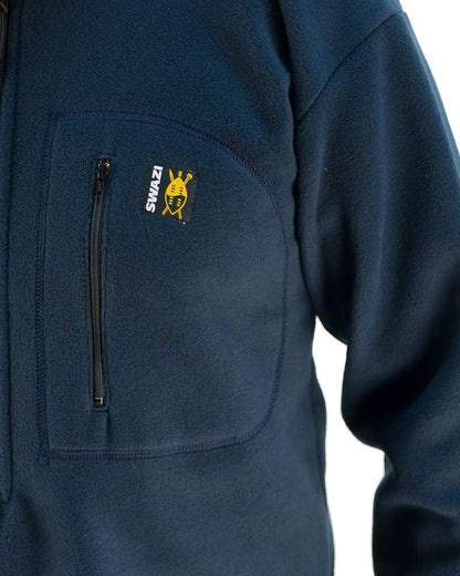 Navy Coloured Swazi Bush Shirt On A White Background 