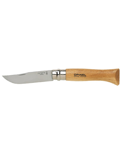 Stainless Steel coloured Opinel Classic Originals Knife on white background 