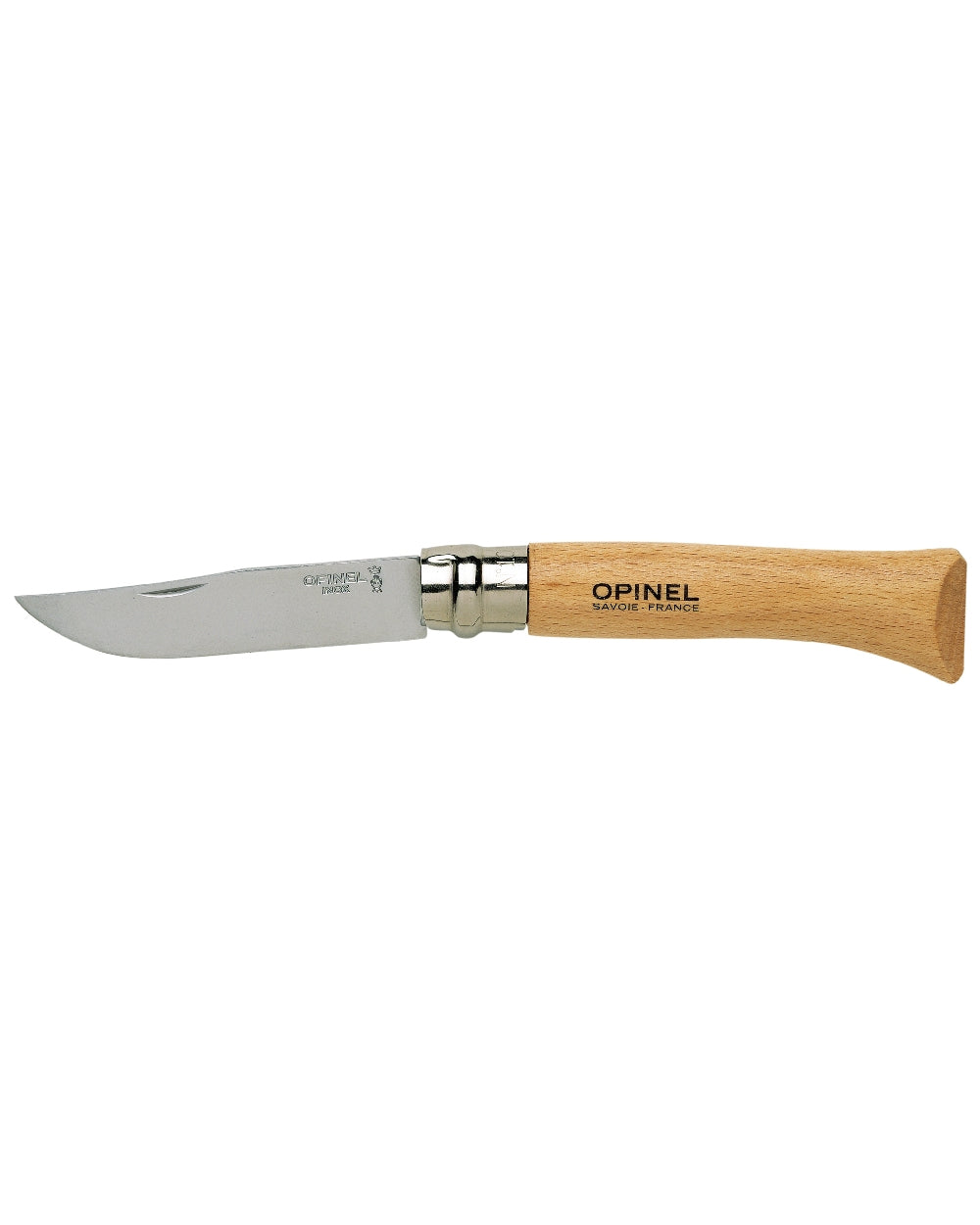 Stainless Steel coloured Opinel Classic Originals Knife on white background 