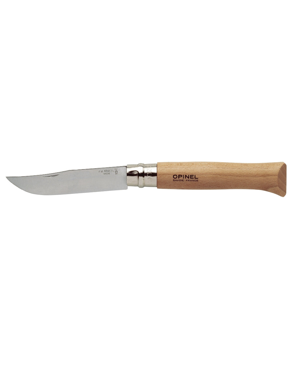 Stainless Steel coloured Opinel Classic Originals Knife on white background 