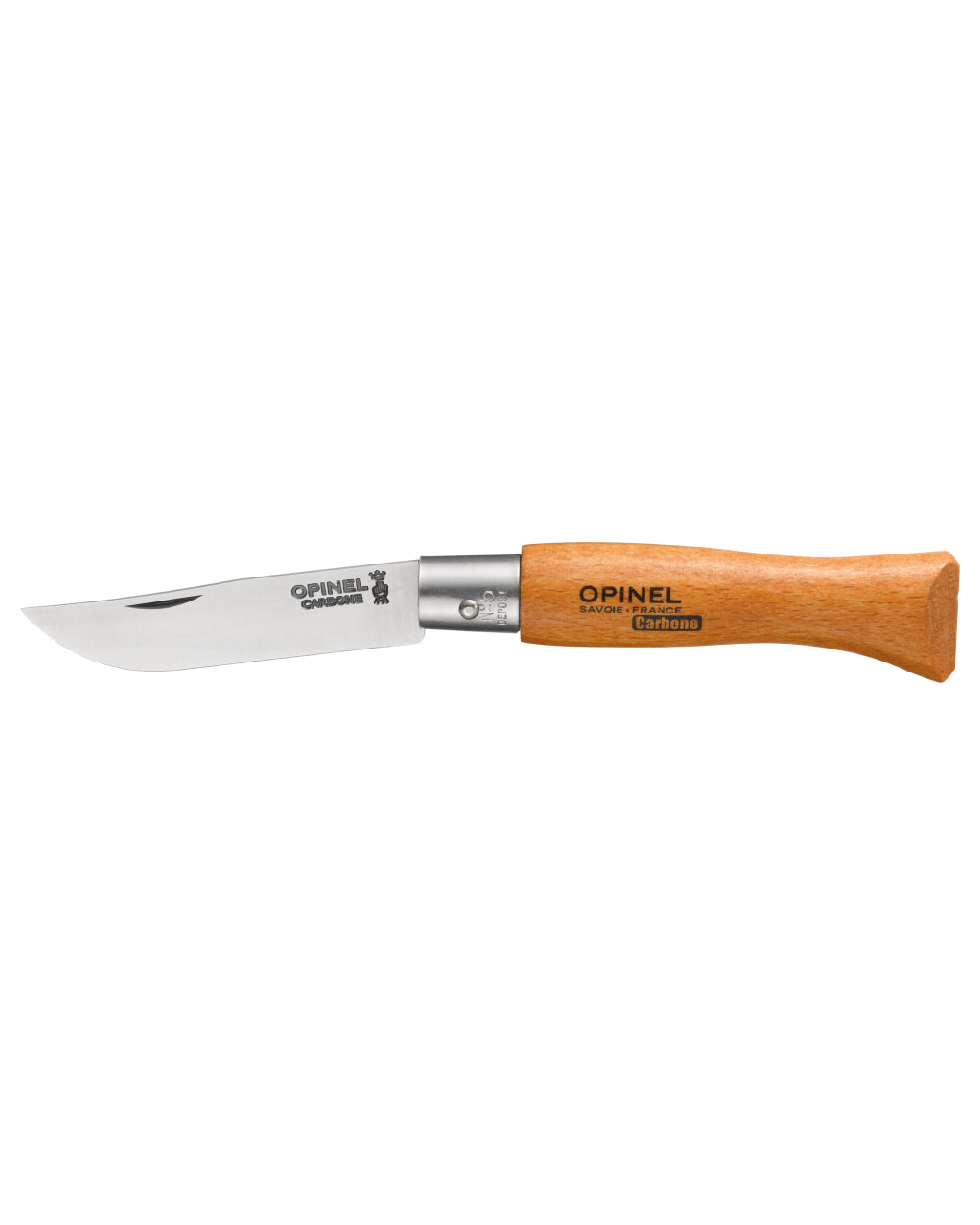 Carbon Steel coloured Opinel Classic Originals Non-Locking Knife on white background 