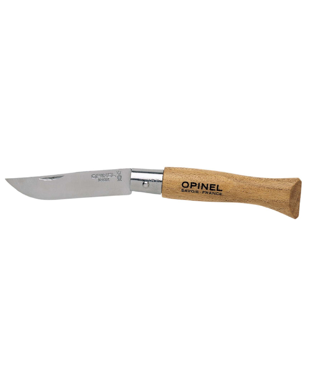 Stainless Steel coloured Opinel Classic Originals Non-Locking Knife on white background 