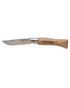 Stainless Steel coloured Opinel Classic Originals Non-Locking Knife on white background 