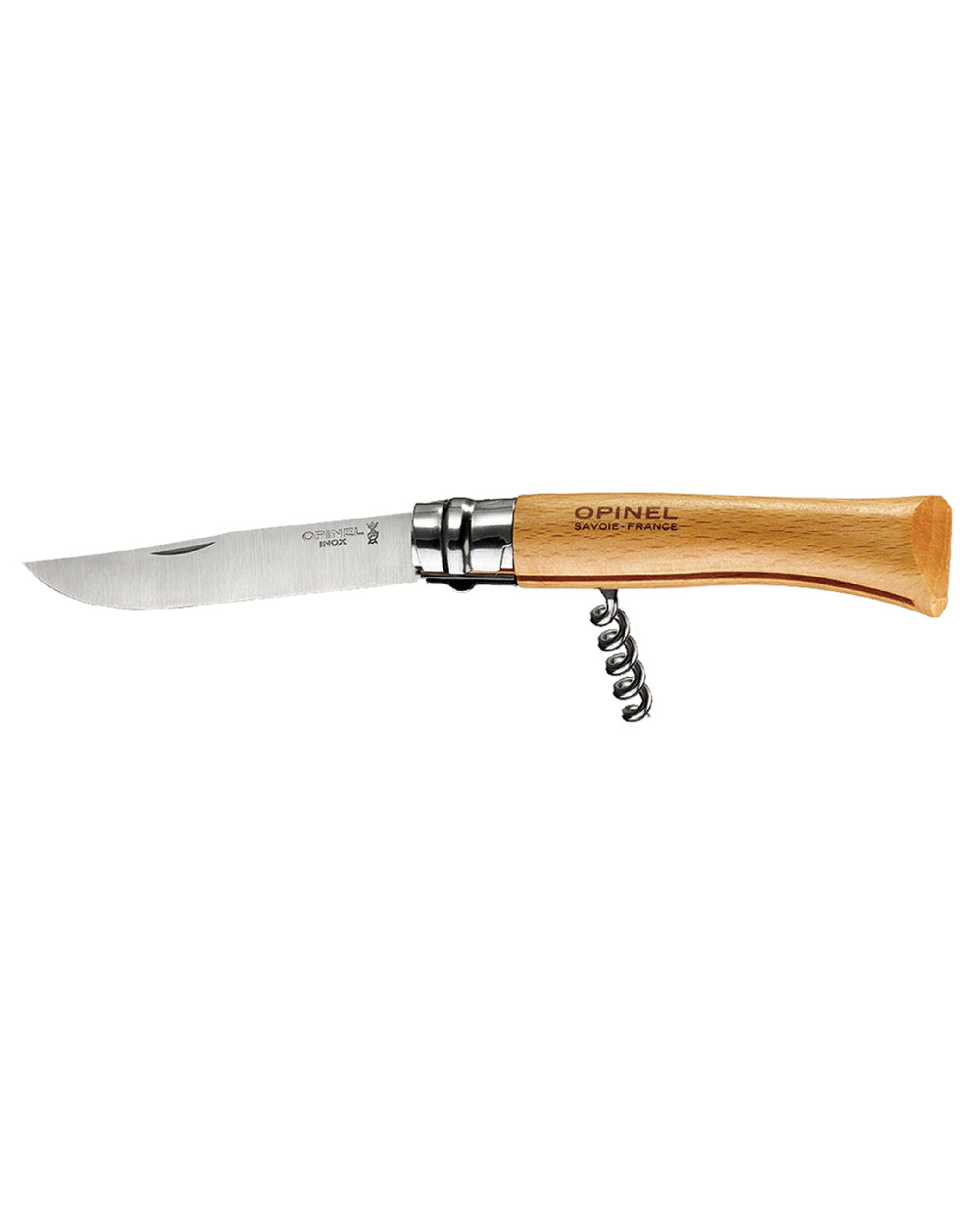 Opinel No.10 Corkscrew Knife on white background