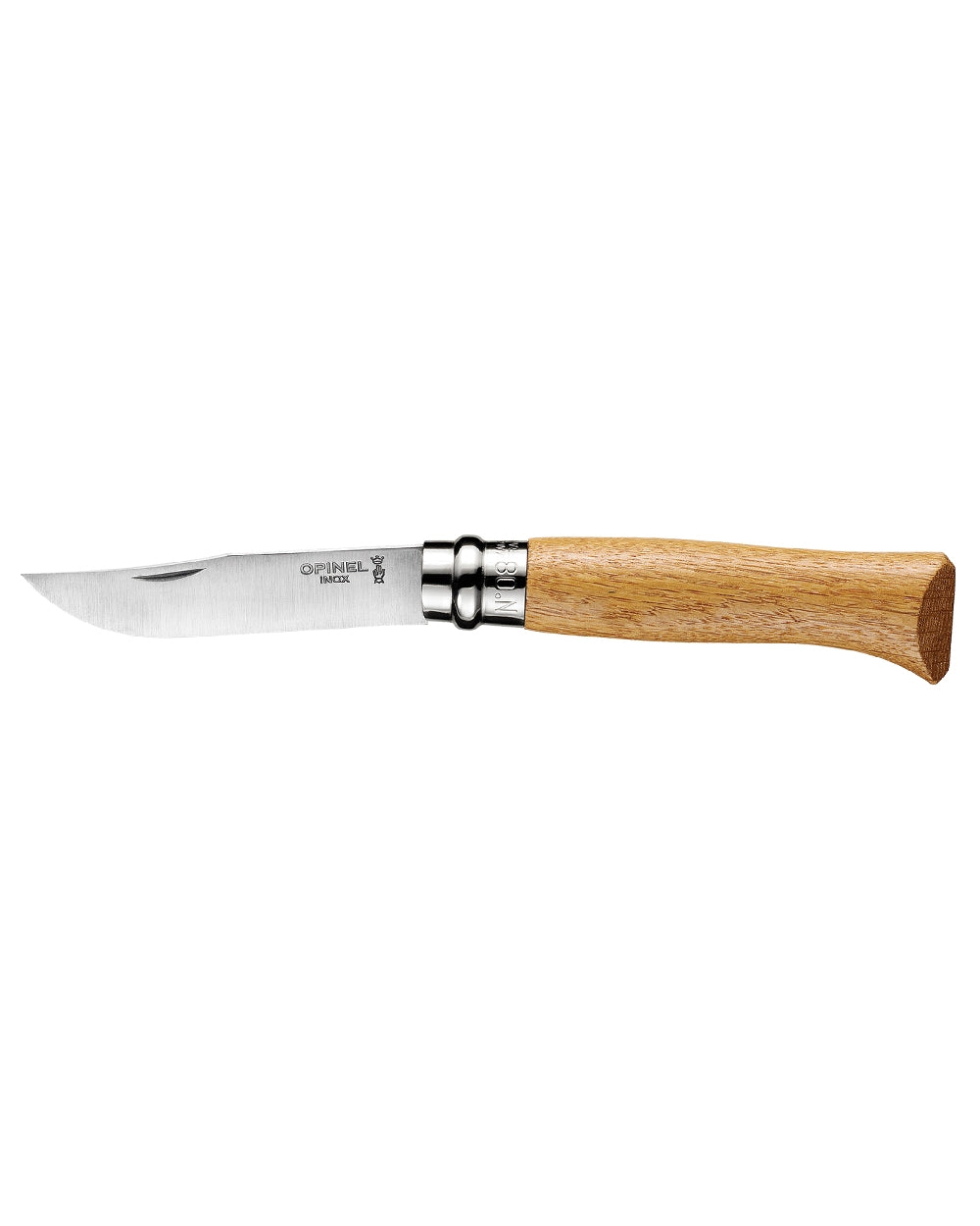 Oak Wood coloured Opinel Varnished Handle Classic Original Knife on white background 