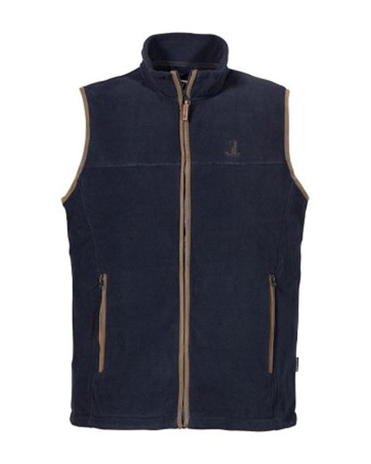 Navy coloured Percussion Childrens Scotland Gilet on white background 