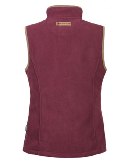 Bordeaux coloured Percussion Ladies Scotland Fleece Gilet on white background 