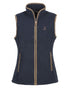 Navy coloured Percussion Ladies Scotland Fleece Gilet on white background 