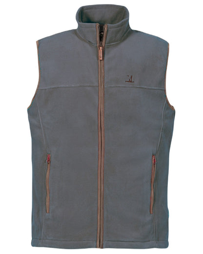Grey coloured Percussion Scotland Fleece Gilet on white background 