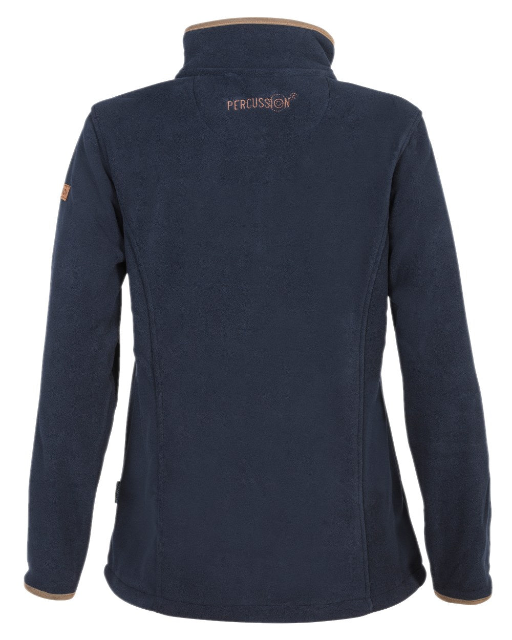 Navy coloured Percussion Scotland Ladies Fleece Jacket on white background 