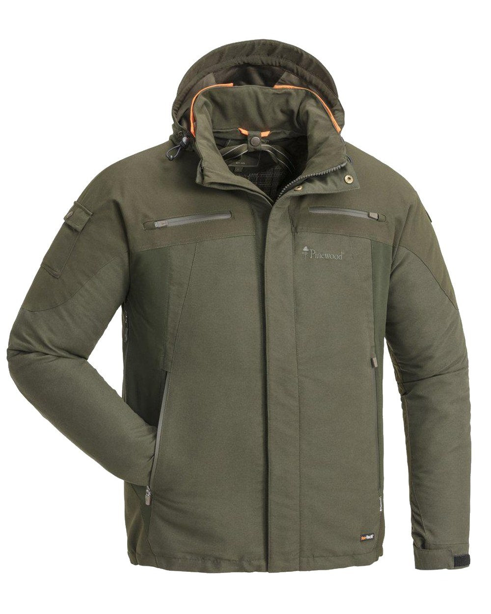 Moss Green coloured Pinewood Mens Hunter Pro Extreme 2.0 Jacket on white background