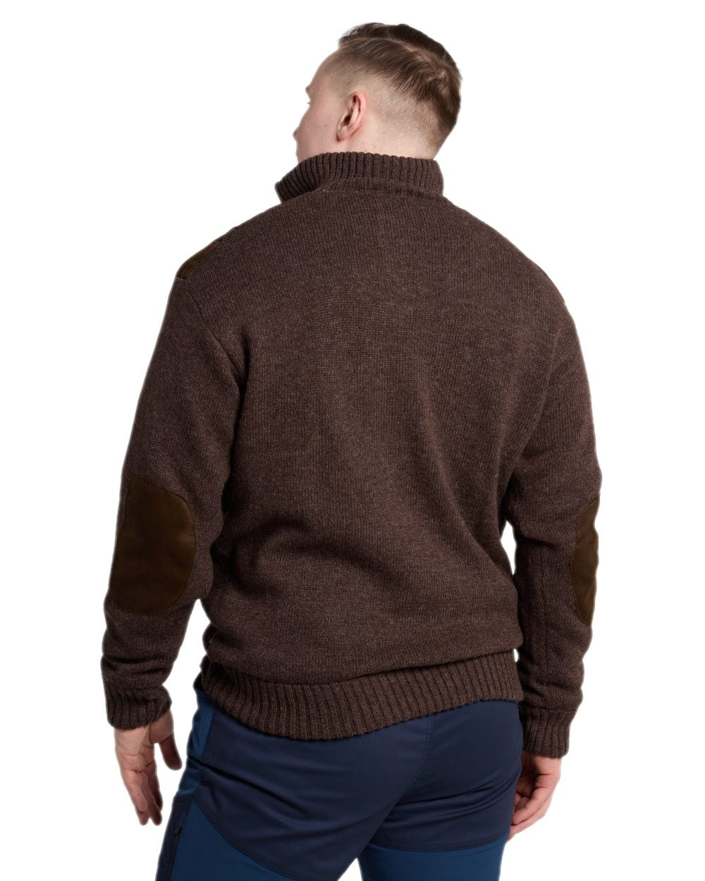 Brown Mel Coloured Pinewood Mens Hurricane Sweater on outdoor background 
