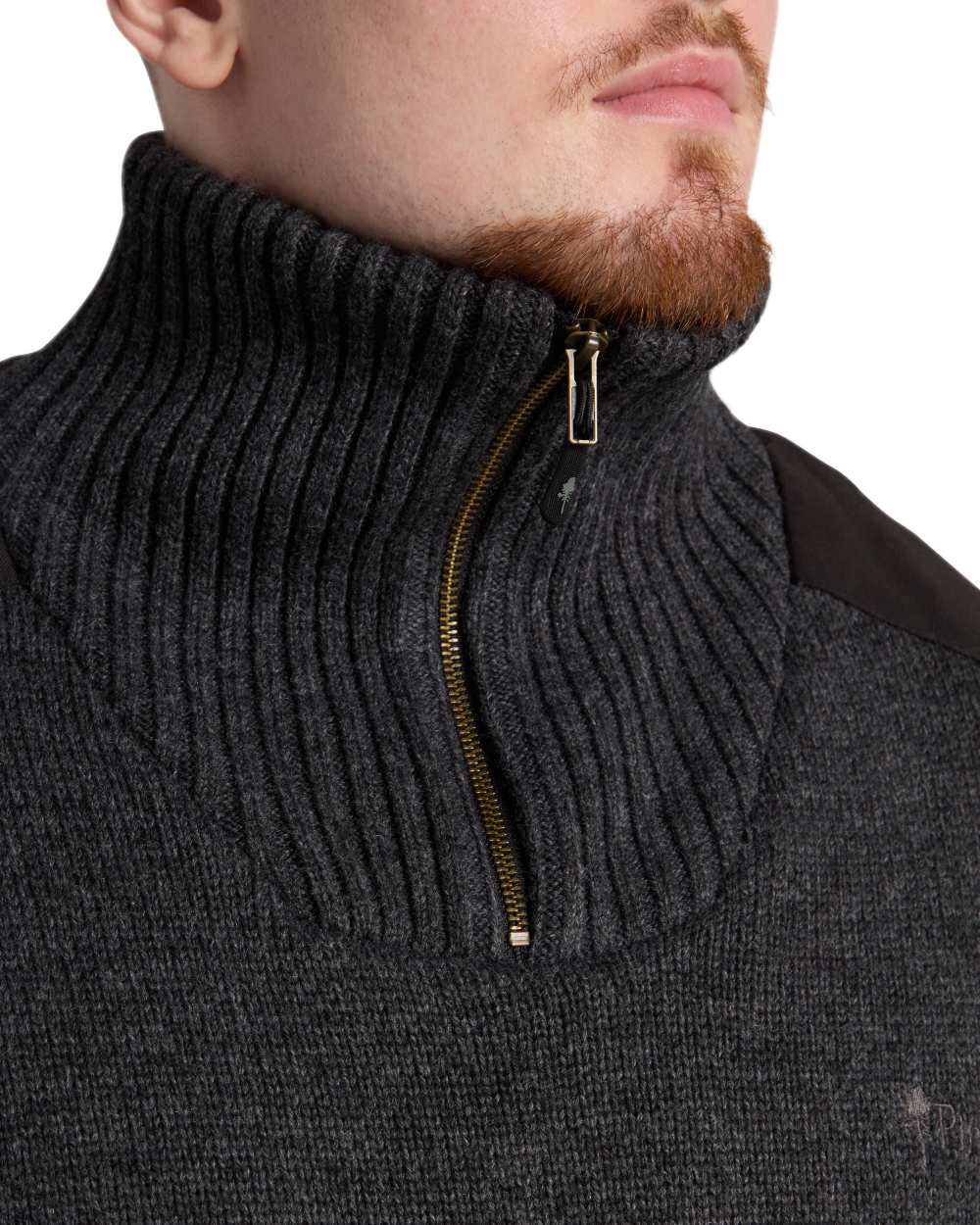 Dark Grey Mel Coloured Pinewood Mens Hurricane Sweater on outdoor background 